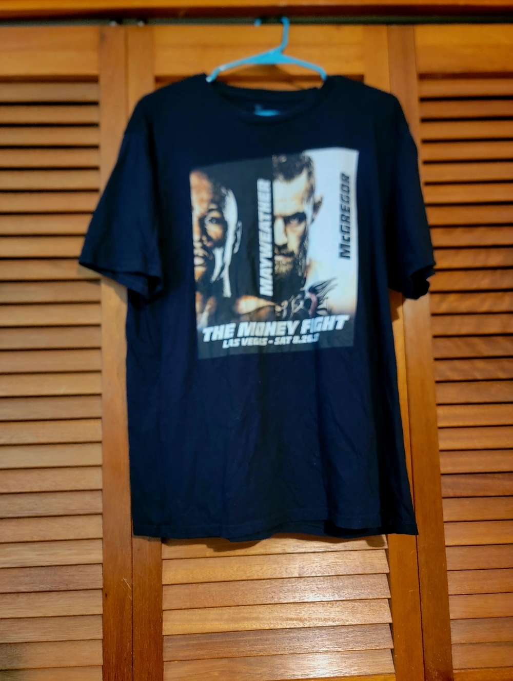 Men's Black Graphic Fight Poster T-Shirt Large - McGregor/Mayweather Fight